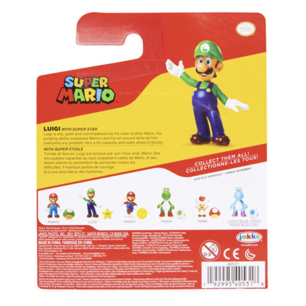 🔥Nintendo Jakks Pacific Super Mario Characters Luigi with Star Figure BNIB 🔥 - Picture 2 of 3